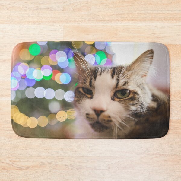 Item preview, Cat Infront Of Christmas Tree With Lights Cutest Cat Pics designed and sold by CutestCatPics.