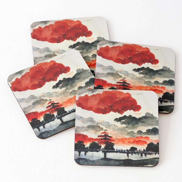 Item preview, Watercolor view Ueno Park lake Tokyo Asakusa designed and sold by Mirochan80.