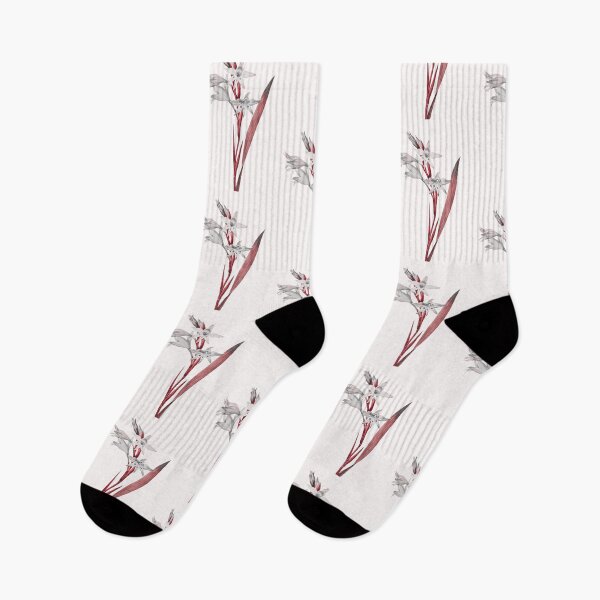 Item preview, Gladiolus Flower, Alternative Illustration - Grey and Red Rose designed and sold by DaphneKstudio .