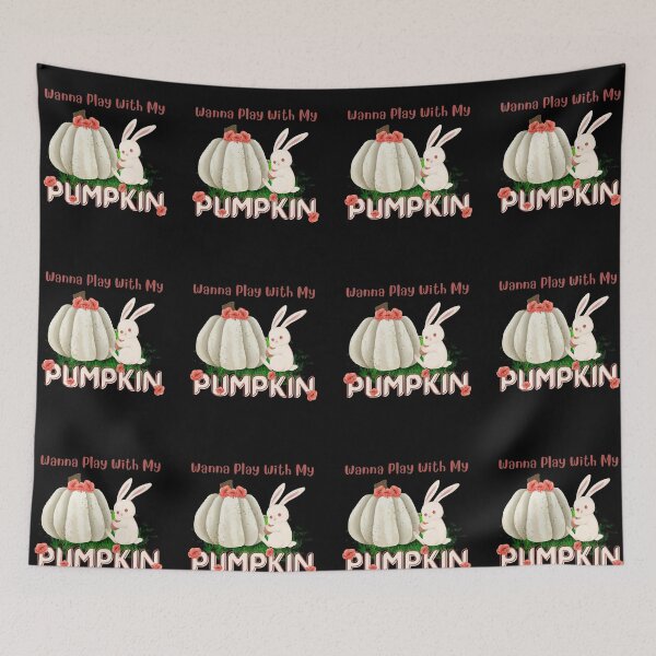 Item preview, Wanna Play With My Pumpkin (Bunny and Pumpkin) designed and sold by SimplyMe-Plus.