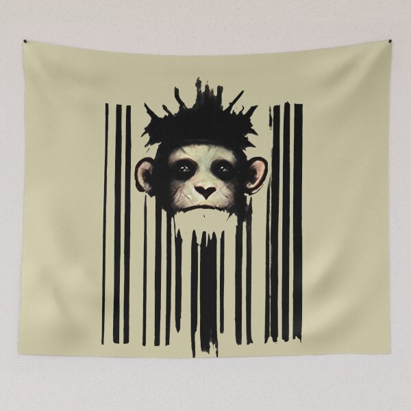 Item preview, Monkey and barcode designed and sold by hamptidampti.