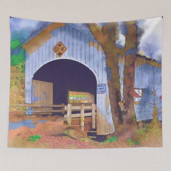 Item preview, Covered Bridge In Watercolor designed and sold by KirtTisdale.