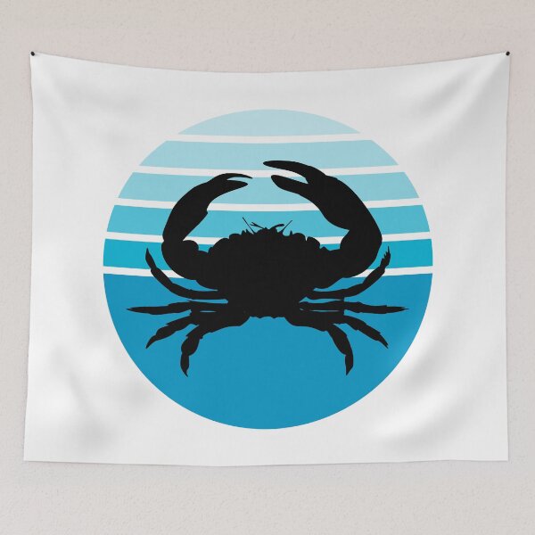 Item preview, Crustaceancore Nautical Crab Beach Life Blue Sunset designed and sold by jrno11.