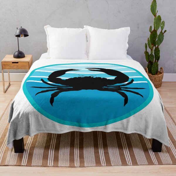 Item preview, Crustaceancore Nautical Crab Beach Life Blue Sunset designed and sold by jrno11.