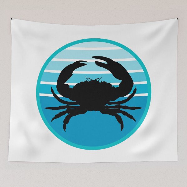 Item preview, Crustaceancore Nautical Crab Beach Life Blue Sunset designed and sold by jrno11.