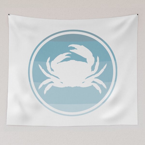Item preview, Crustaceancore Nautical Crab Beach Life Blue Sunset designed and sold by jrno11.