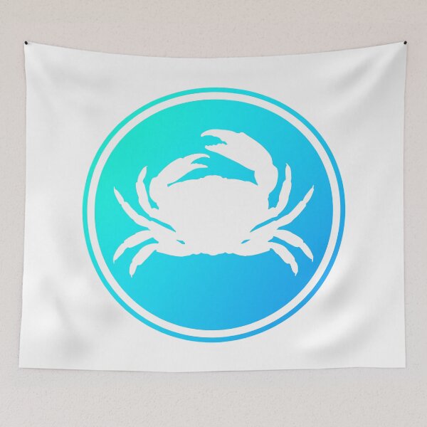 Item preview, Crustaceancore Nautical Crab Beach Life Blue Ombre designed and sold by jrno11.