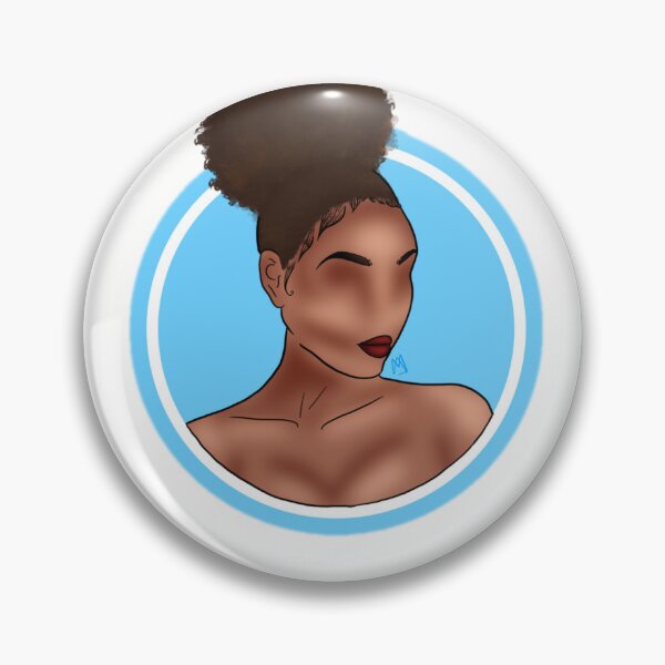 Item preview, Brown Skin High Puff Afro Girlie Blue Sticker designed and sold by Malaika Mustapha.