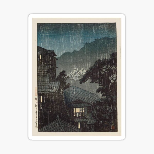 Item preview, Kawase Hasui Tochinoki Hot Springs in Higo Province (Higo Tochinoki onsen), from the series Selected Views of Japan (Nihon fûkei senshû) designed and sold by TeeARTHY.
