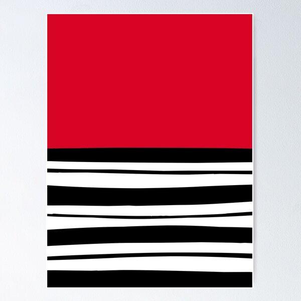 Simple design with lines - red Poster