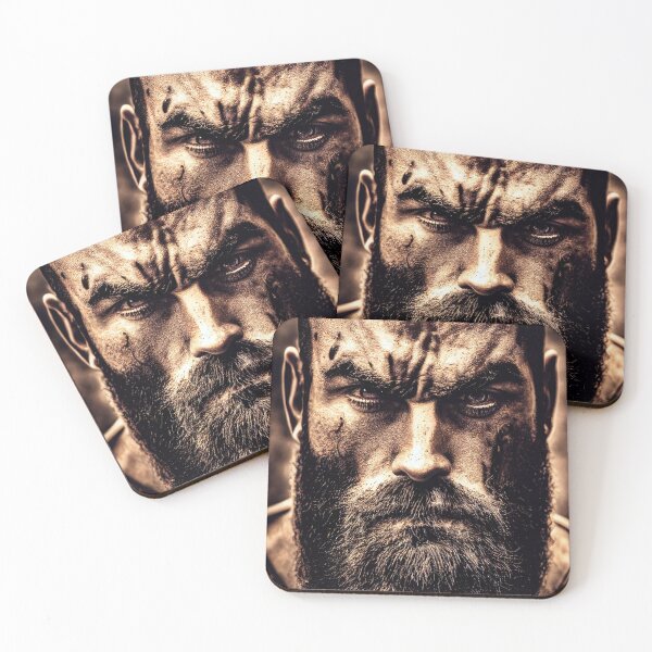 Item preview, Legendary Barbarian Warrior  –  Portrait Of A Cool Hairy Bearded Barbarian  Warrior | Midjourney AI Generated Art designed and sold by MadeByRobots.
