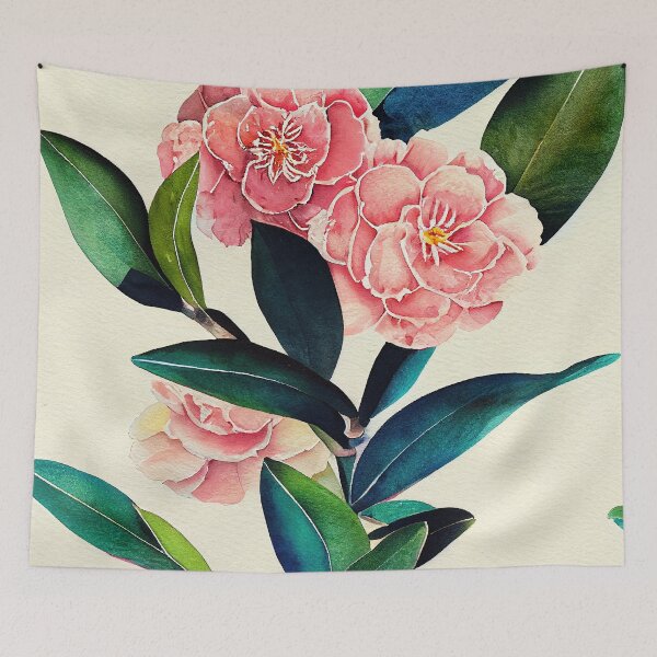 Item preview, Camellia Floral Print designed and sold by ThePurpleMelon.