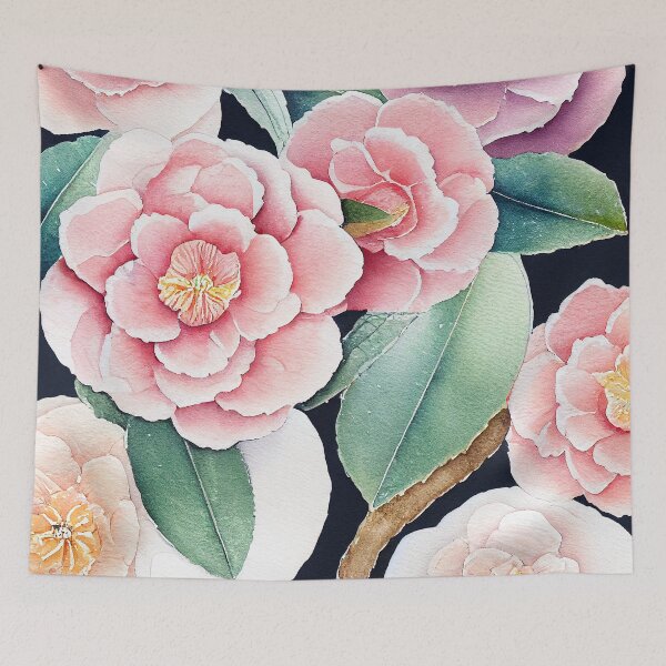 Item preview, Camellia Floral Print designed and sold by ThePurpleMelon.