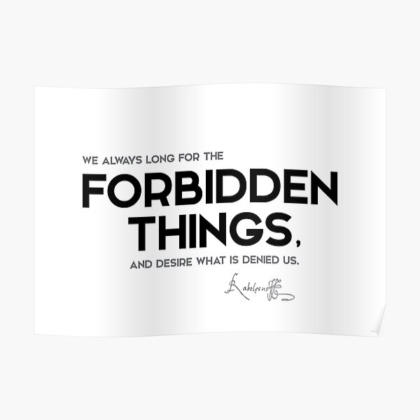 forbidden things - francois rabelais Poster