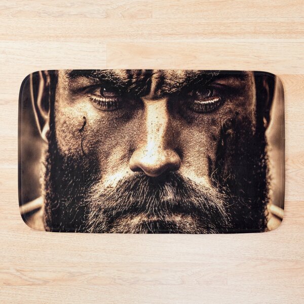 Item preview, Legendary Barbarian Warrior  –  Portrait Of A Cool Hairy Bearded Barbarian  Warrior | Midjourney AI Generated Art designed and sold by MadeByRobots.