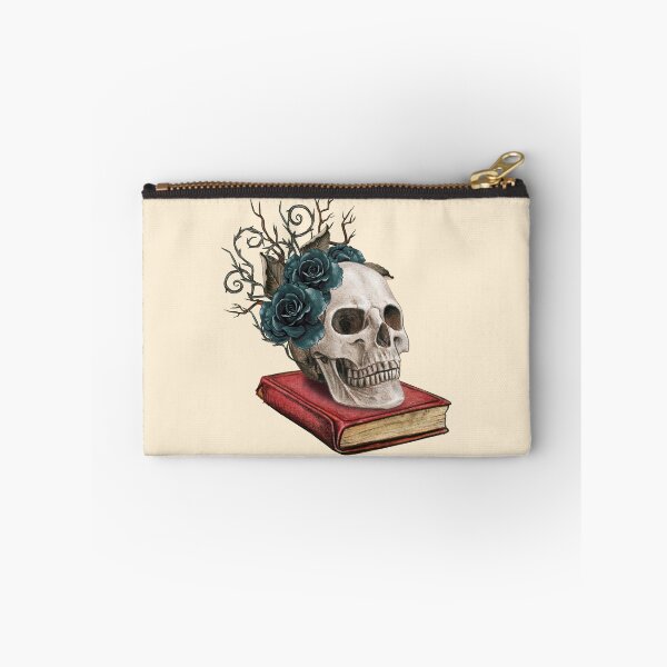 Item preview, Skull with Blue Roses on Book designed and sold by VirtualFaries.