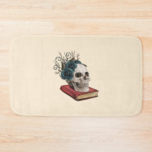Item preview, Skull with Blue Roses on Book designed and sold by VirtualFaries.