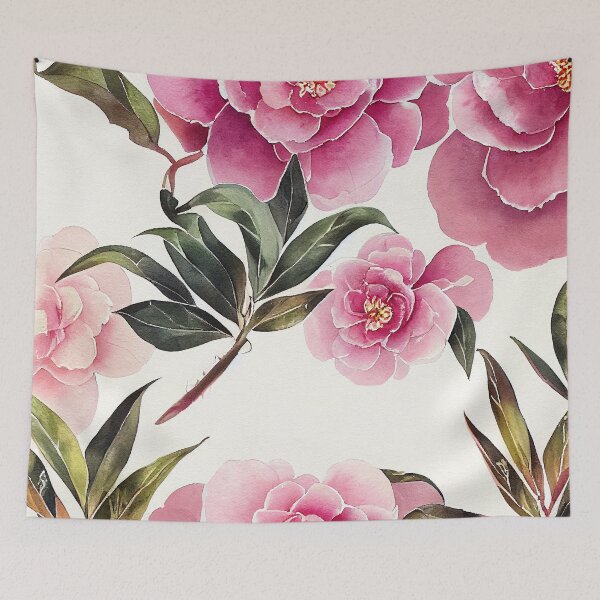 Item preview, Camellia Floral Print designed and sold by ThePurpleMelon.