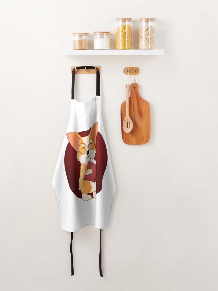 Alternate view of smart corgi Apron
