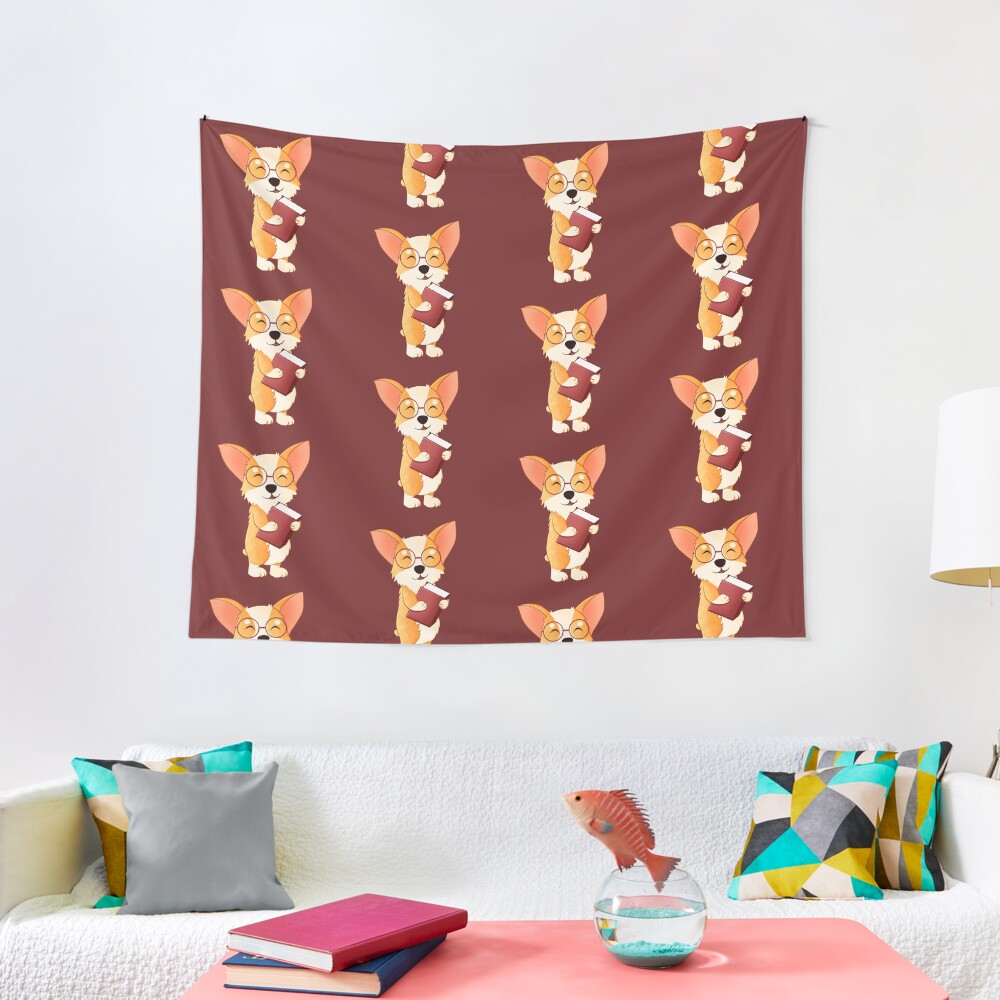 smart corgi Tapestry