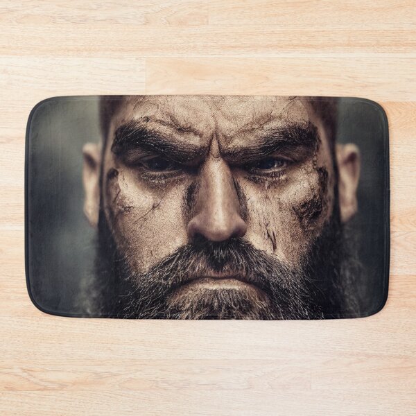 Item preview, Legendary Barbarian Warrior  –  Portrait Of A Cool Hairy Bearded Barbarian  Warrior | Midjourney AI Generated Art designed and sold by MadeByRobots.