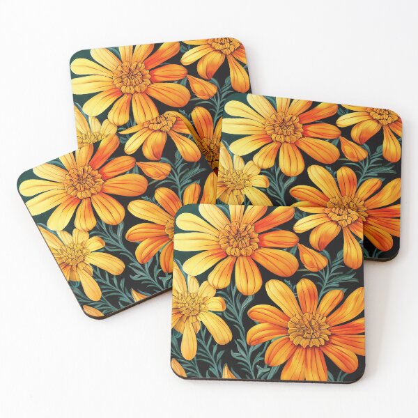Item preview, Marigold Floral Print designed and sold by ThePurpleMelon.