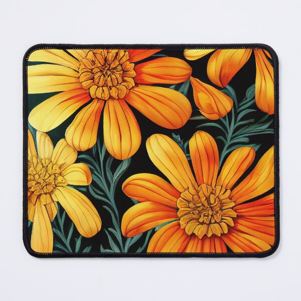 Item preview, Marigold Floral Print designed and sold by ThePurpleMelon.