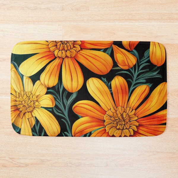 Item preview, Marigold Floral Print designed and sold by ThePurpleMelon.