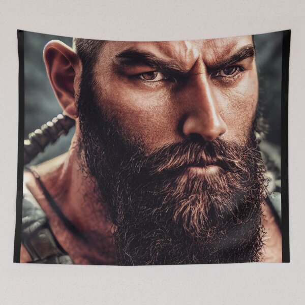 Item preview,  Legendary Barbarian Warrior  –  Portrait Of A Cool Hairy Bearded Barbarian  Warrior | Midjourney AI Generated Art designed and sold by MadeByRobots.