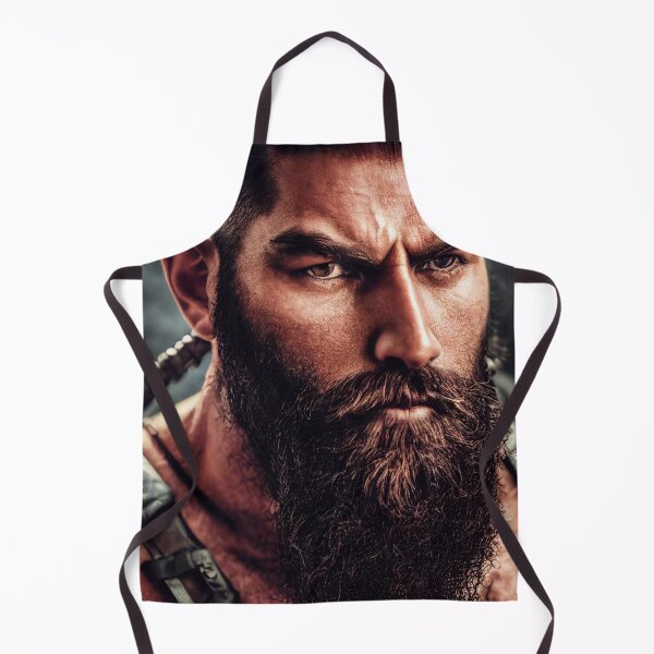 Item preview, Legendary Barbarian Warrior – Portrait Of A Cool Hairy Bearded Barbarian Warrior | Midjourney AI Generated Art designed and sold by MadeByRobots.