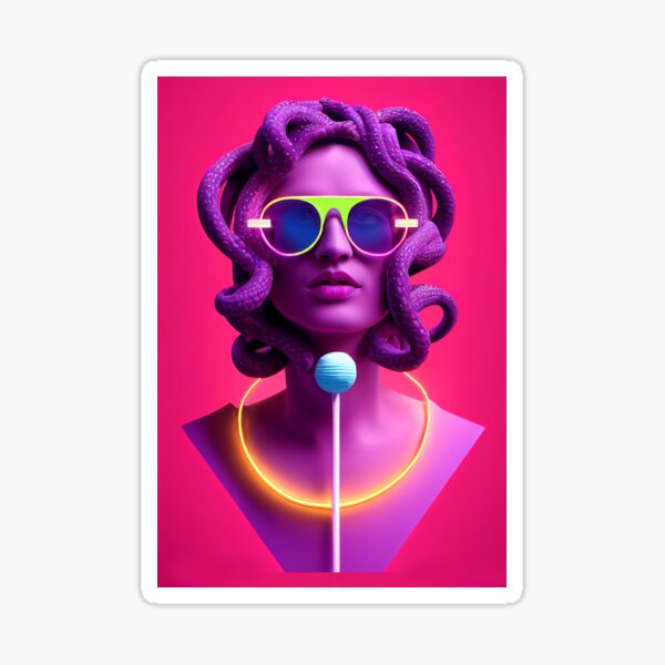 Medusa Vaporwave Sticker