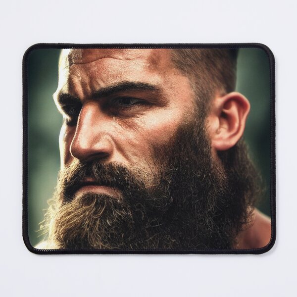 Item preview, Legendary Barbarian Warrior – Portrait Of A Cool Hairy Bearded Barbarian Warrior | Midjourney AI Generated Art designed and sold by MadeByRobots.