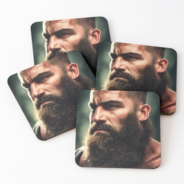 Item preview, Legendary Barbarian Warrior  –  Portrait Of A Cool Hairy Bearded Barbarian  Warrior | Midjourney AI Generated Art designed and sold by MadeByRobots.
