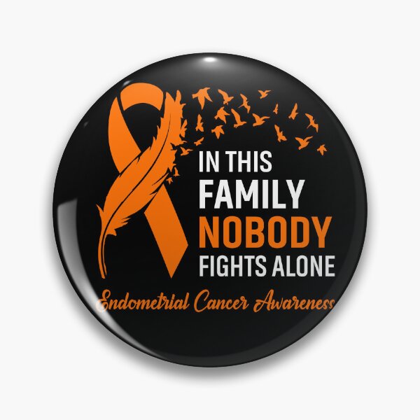 Item preview, In This Family Nobody Fights Alone Endometrial Cancer Awareness Feather Ribbon designed and sold by frechettee.