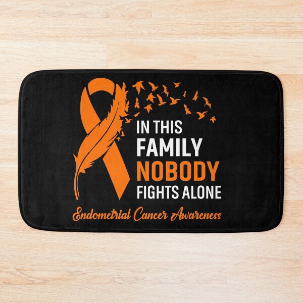 Item preview, In This Family Nobody Fights Alone Endometrial Cancer Awareness Feather Ribbon designed and sold by frechettee.