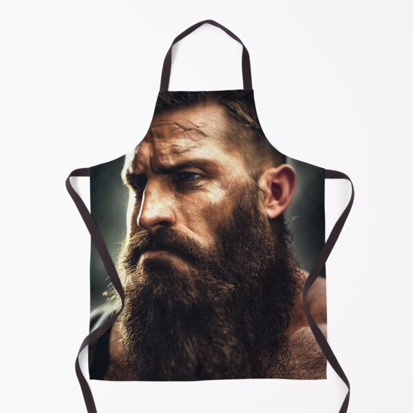 Item preview, Legendary Barbarian Warrior – Portrait Of A Cool Hairy Bearded Barbarian Warrior | Midjourney AI Generated Art designed and sold by MadeByRobots.