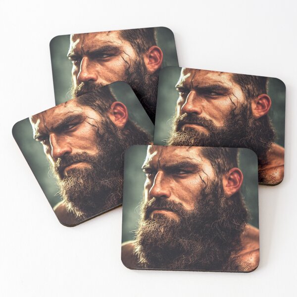 Item preview, Legendary Barbarian Warrior  –  Portrait Of A Cool Hairy Bearded Barbarian  Warrior | Midjourney AI Generated Art designed and sold by MadeByRobots.