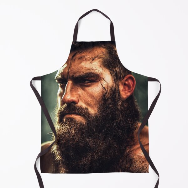 Item preview, Legendary Barbarian Warrior – Portrait Of A Cool Hairy Bearded Barbarian Warrior | Midjourney AI Generated Art designed and sold by MadeByRobots.