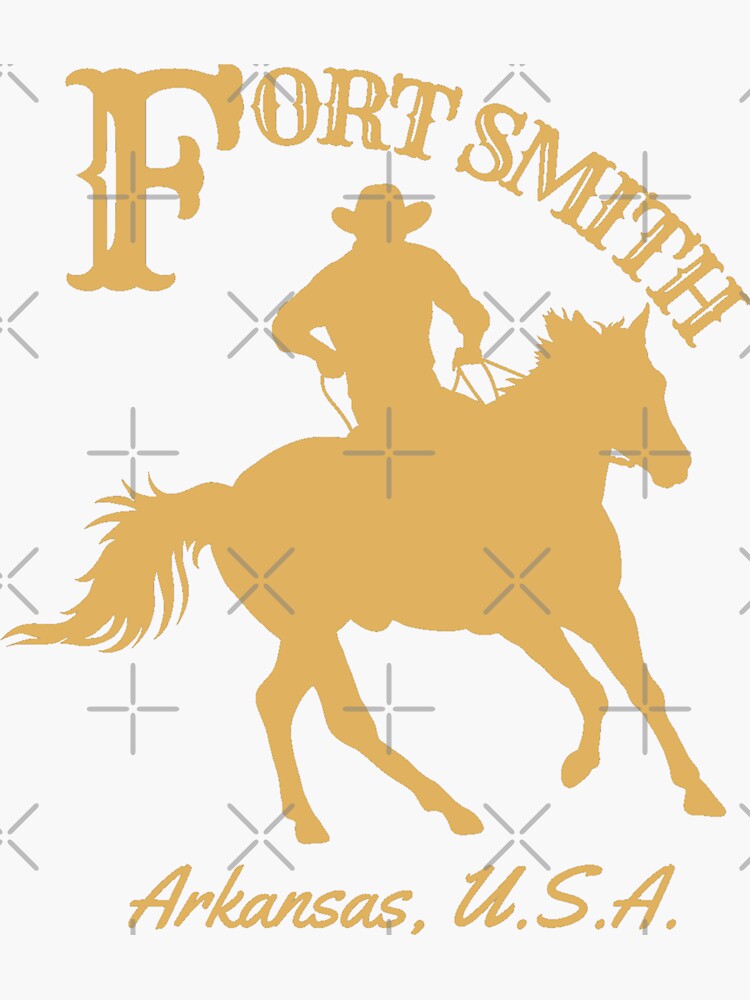 "Fort Smith Arkansas U.S.A. Cowboy Brown" Sticker for Sale by
