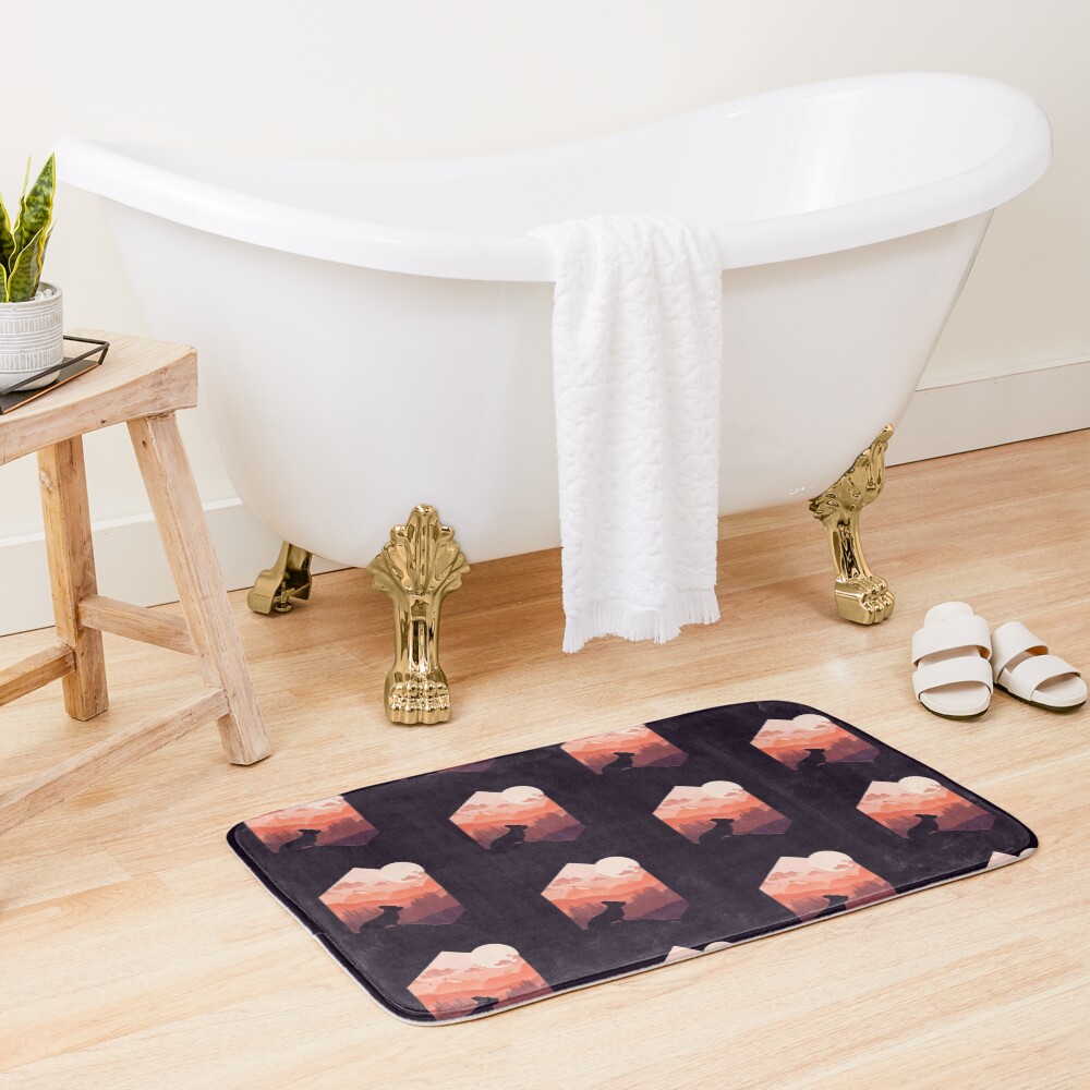 Corgi watching Forest Bath Mat