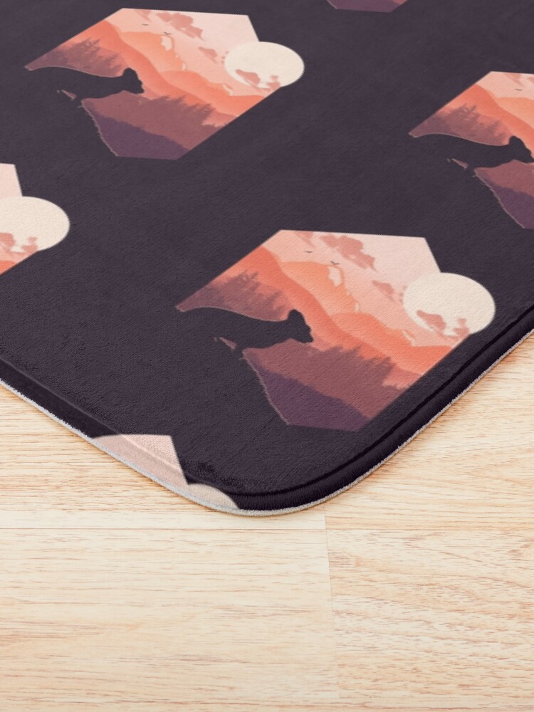 Alternate view of Corgi watching Forest Bath Mat