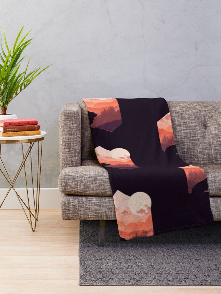 Alternate view of Corgi watching Forest Throw Blanket