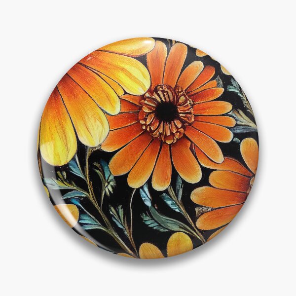 Item preview, Marigold Floral Print designed and sold by ThePurpleMelon.