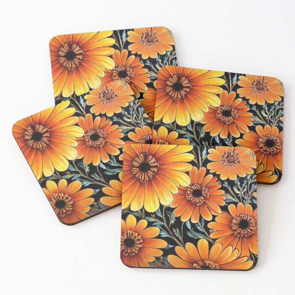 Item preview, Marigold Floral Print designed and sold by ThePurpleMelon.