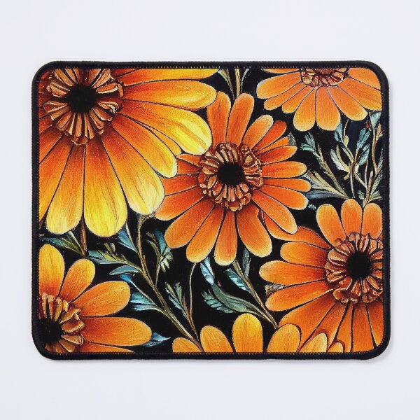 Item preview, Marigold Floral Print designed and sold by ThePurpleMelon.