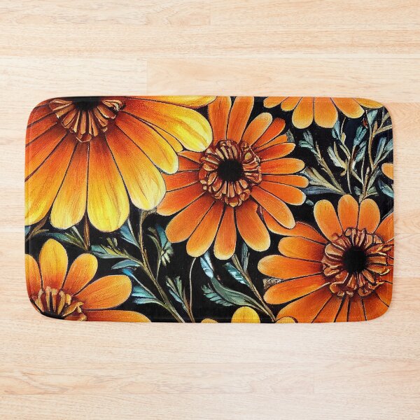 Item preview, Marigold Floral Print designed and sold by ThePurpleMelon.
