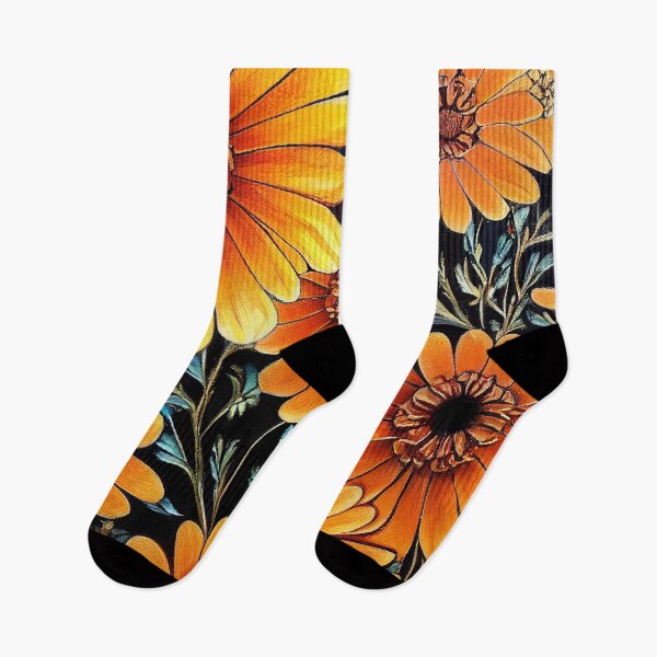 Item preview, Marigold Floral Print designed and sold by ThePurpleMelon.