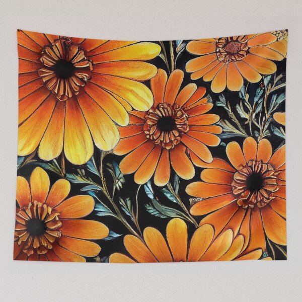 Item preview, Marigold Floral Print designed and sold by ThePurpleMelon.