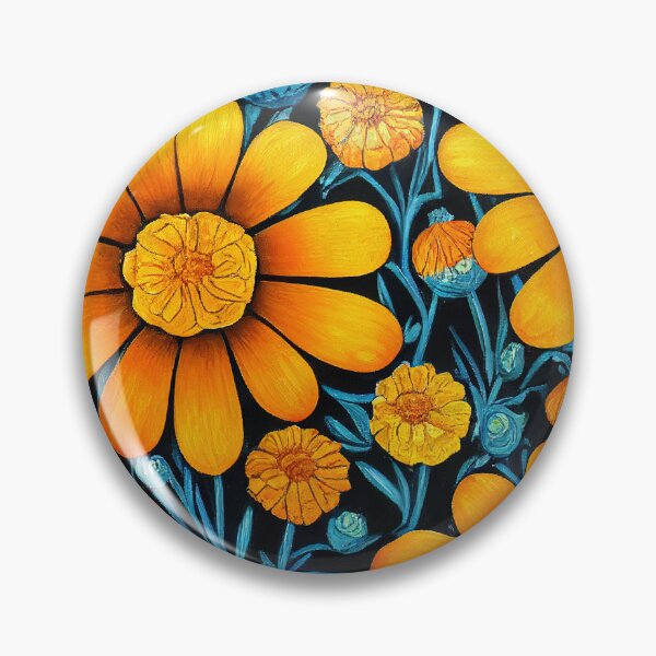 Item preview, Marigold Floral Print designed and sold by ThePurpleMelon.