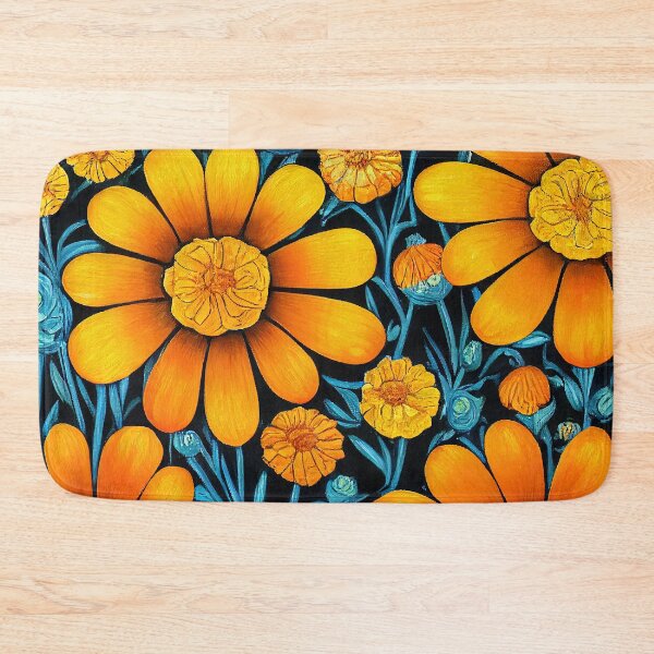 Item preview, Marigold Floral Print designed and sold by ThePurpleMelon.
